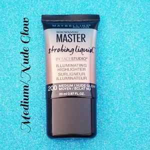 2 Pk‎ Maybelline Strobing Liquid Illuminating Highlighter-Medium/Nude Glow #200